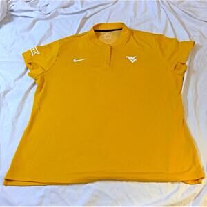 Nike Women's West Virginia Mountaineers 1/4 Zip Golf Shirt XXL Yellow WVU NCAA